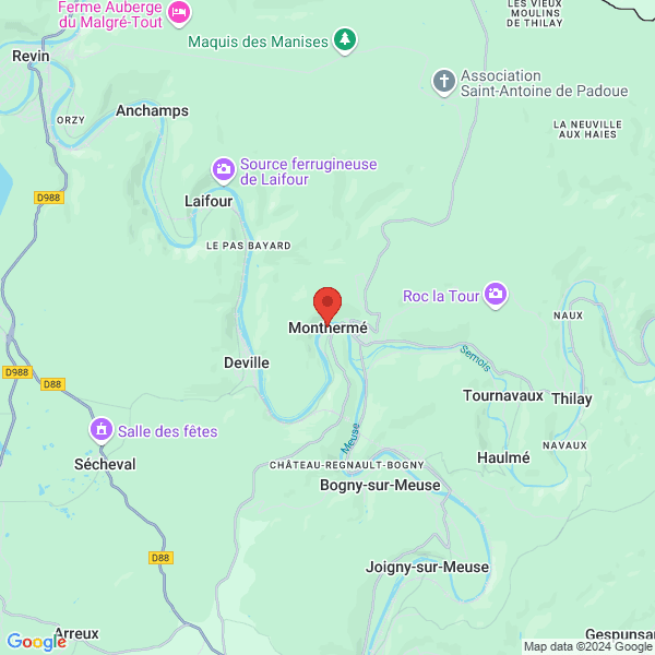 Monthermé - Google map