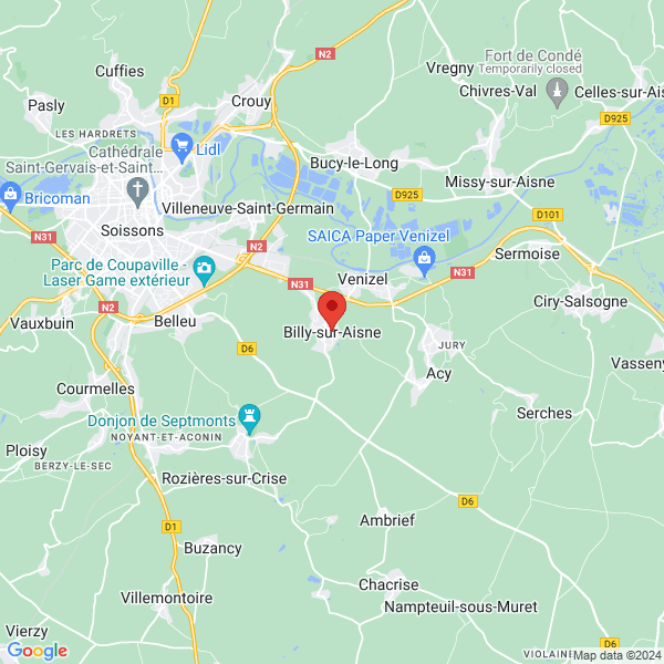Billy-sur-Aisne - Google map