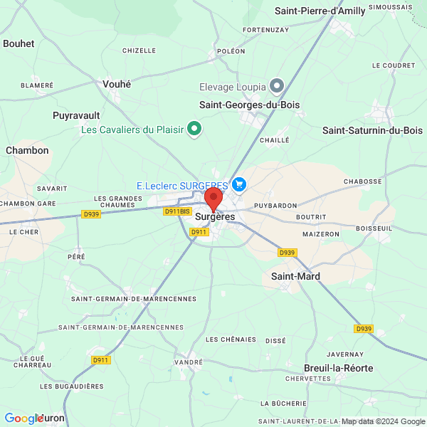 Surgères - Google map
