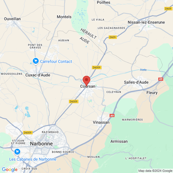 Coursan - Google map
